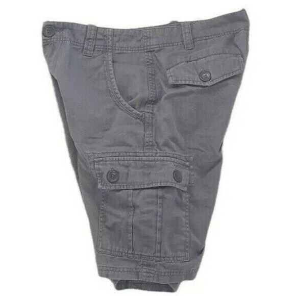 1688 Revolution Shorts Mens Size 30 Flat Front 100% Cotton Grey Casual Cargo - Picture 3 of 6